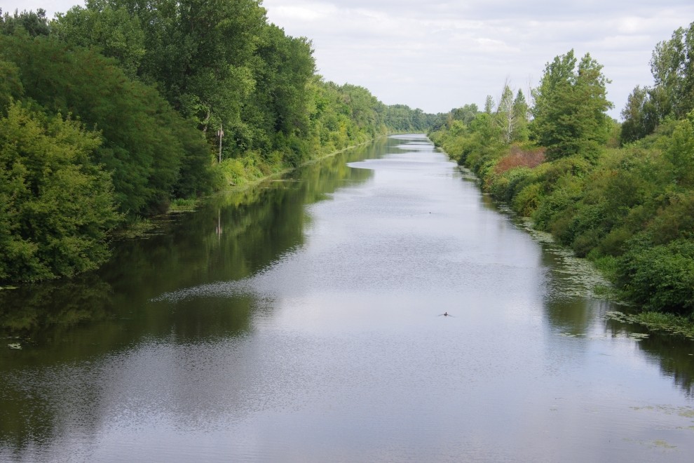 Kanał Żerański z mostu w Rembelszczyźnie
